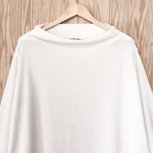 Free People Oversized Waffle Knit Thermal Long Sleeve Tunic Top - Picture 2 of 6